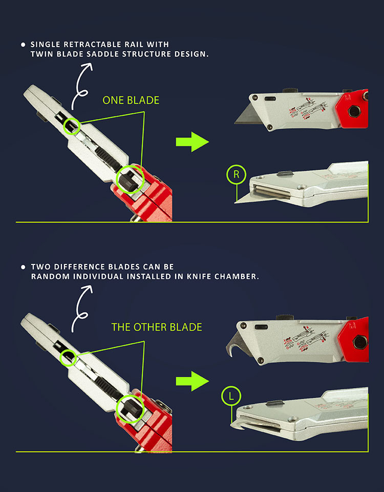 Smart Twins Blade Folding Utility Knife